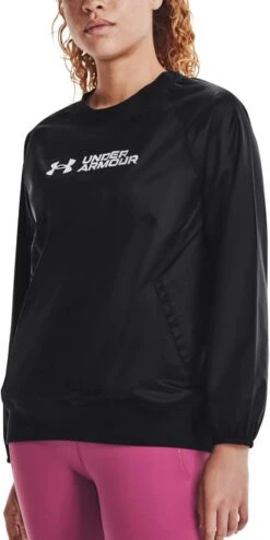 Felpe Under Armour UA Recover Woven Shine Crew-BLK